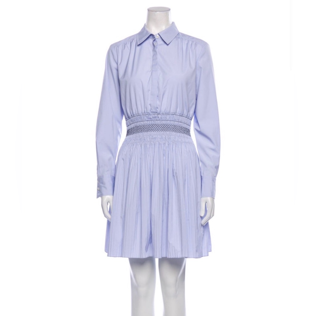 Jason Wu Shirred Cotton Pleated Shirt Dress - Size 2 - $565 Retail